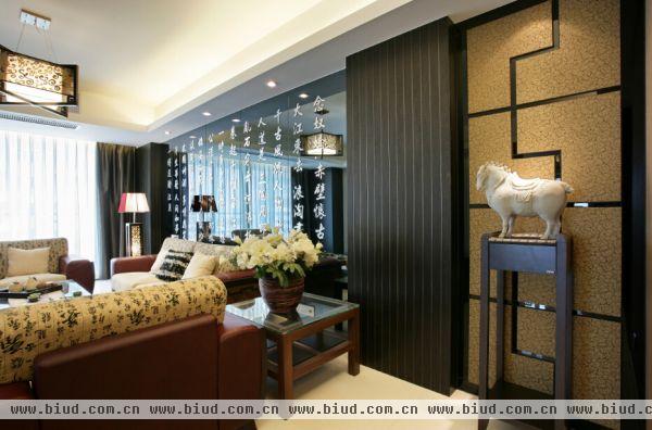 新中式风格客厅沙发背景墙图片