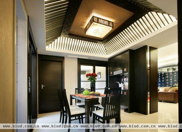新中式家居餐厅吊顶装修图片