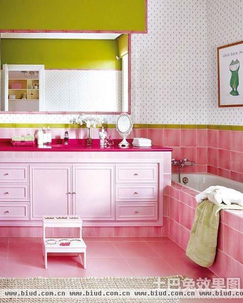 粉色卫生间装修图片