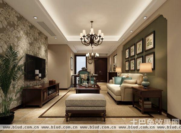 138平美式风格经典三居室装修设计效果图
