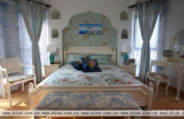 地中海风格卧室装修效果图片2014