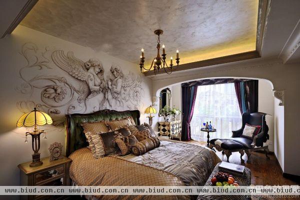 美式复古风格卧室装饰设计效果图