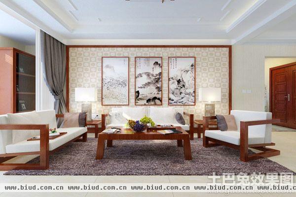 中式客厅装修效果图欣赏2014
