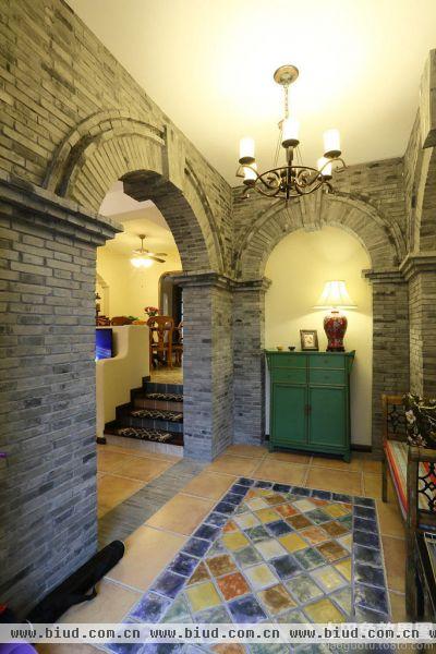 地中海复古风格走廊玄关装修设计