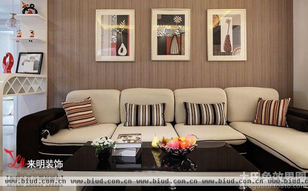 温馨宜家客厅沙发背景墙装饰画效果图片