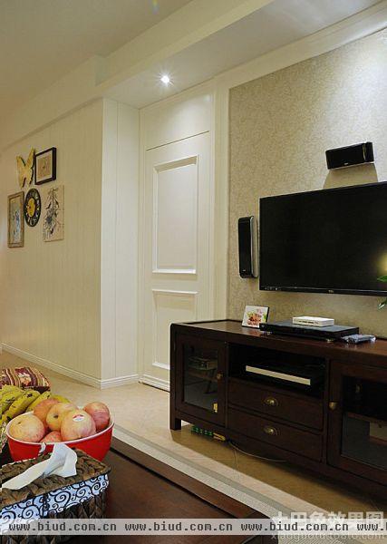 现代美式客厅电视储物柜效果图片