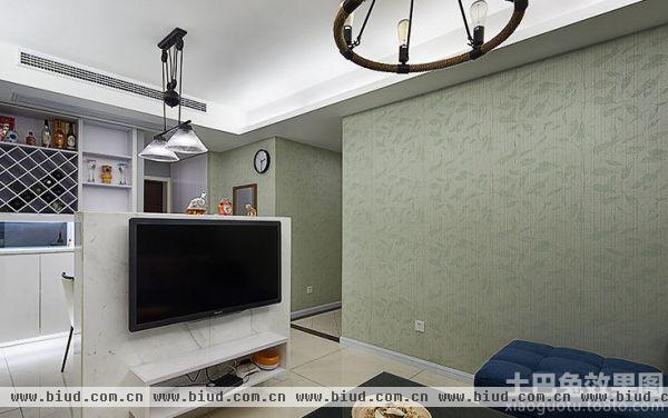 现代欧式风格客厅隔断电视背景墙图片