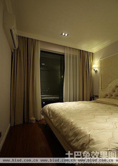 最新卧室纯色窗帘效果图