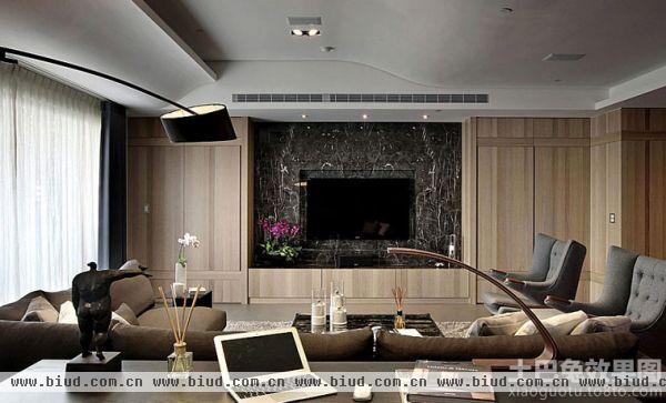 后现代风格客厅电视背景墙设计效果图
