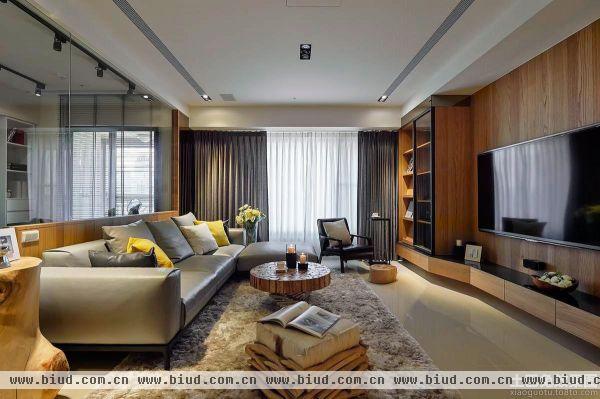 现代简约风格家装客厅整体装修效果图