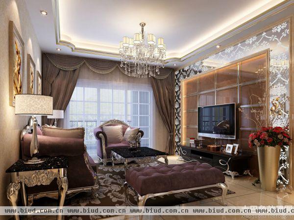 现代欧式客厅窗帘设计图片