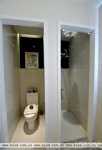 混搭风格卫生间与浴室隔断效果图