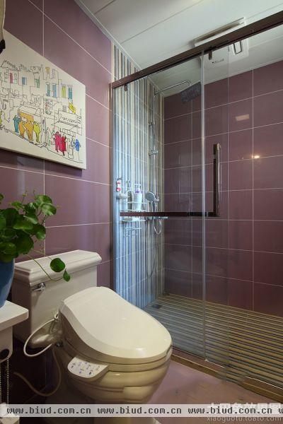 紫色瓷砖卫生间装修效果图片