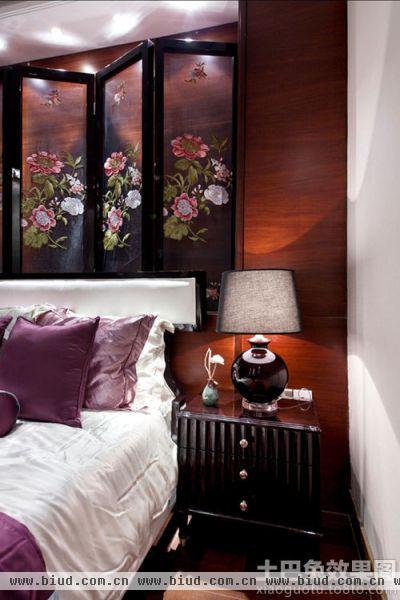 中式床头背景墙装修图片