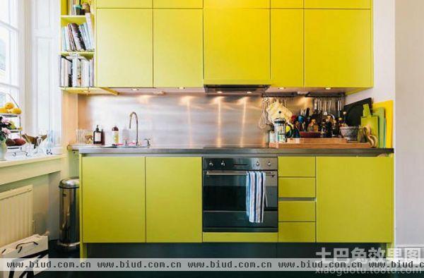 混搭风格黄色烤漆橱柜效果图