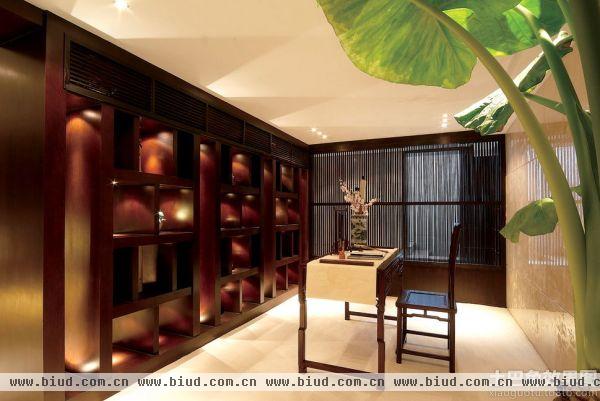 中式风格复式书房设计图片