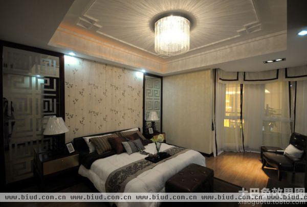 中式家装一居室卧室效果图