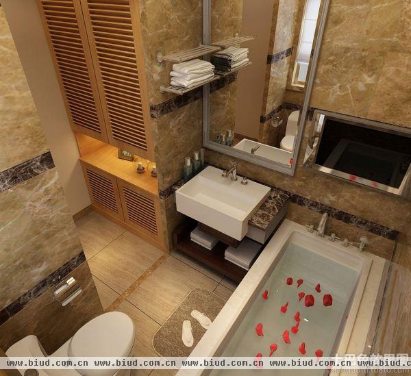 日式大三居浴室装修效果图