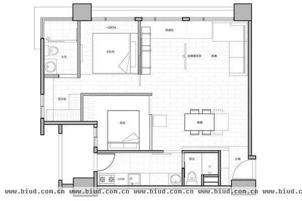 前卫色彩的粗犷86平LOFT公寓