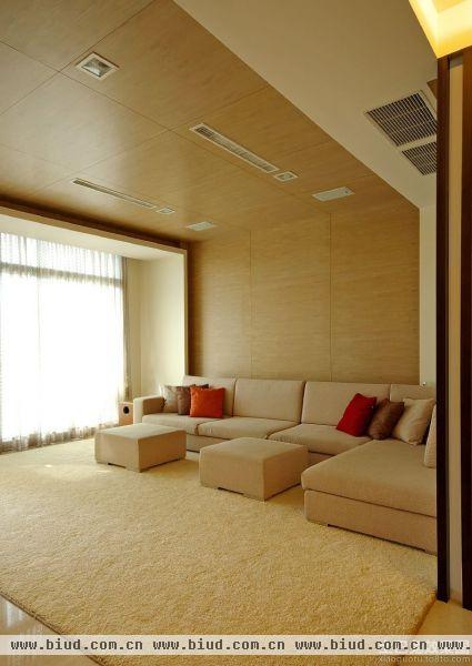 现代简约大户型二居客厅地毯效果图