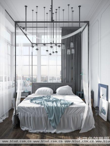 北欧风格双人卧室装修效果图