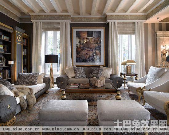 新古典风格美式客厅装修效果图