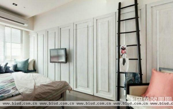 北欧装修设计卧室隐形门图片欣赏