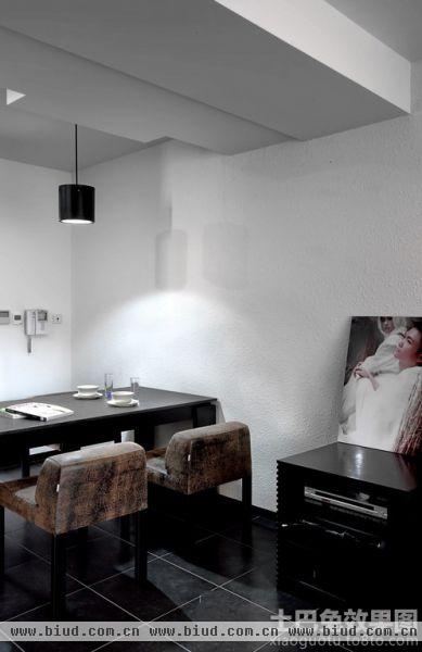 现代黑白色风格一居室装修效果图大全