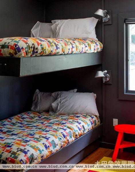 现代创意风格卧室高低床装修效果图欣赏