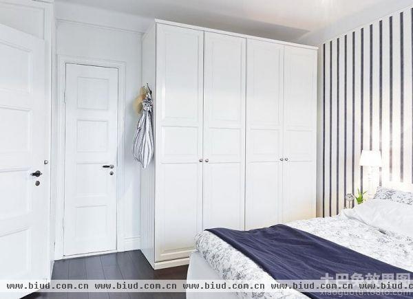 北欧风格卧室白色衣柜效果图