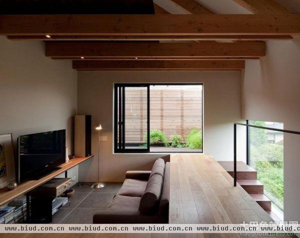 日式小复式阁楼客厅装修设计