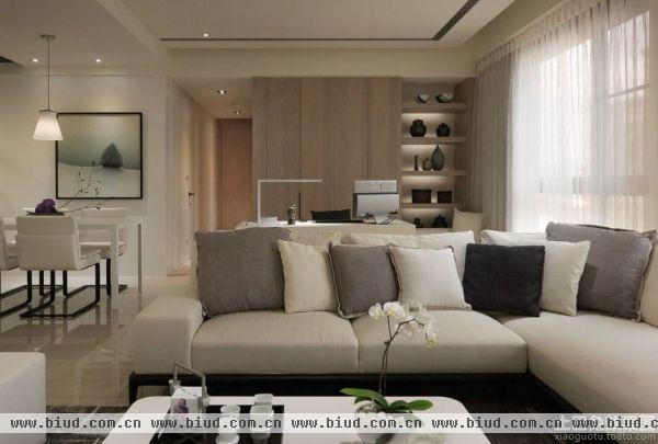 最新简约风格两室一厅户型家庭装修效果图