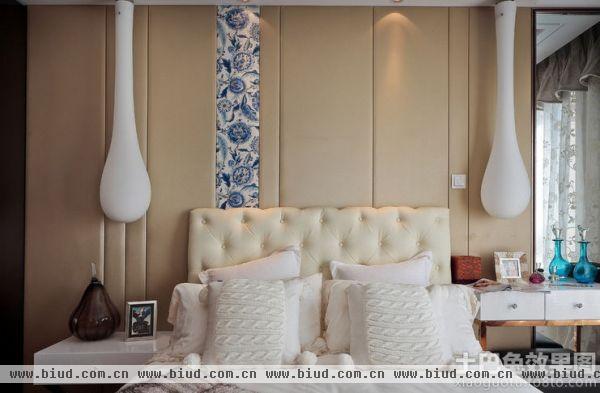 现代欧式卧室床头背景墙设计