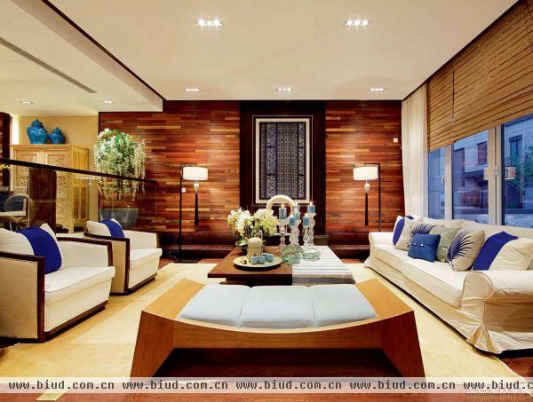 97平米中式风格二居室装修效果图片