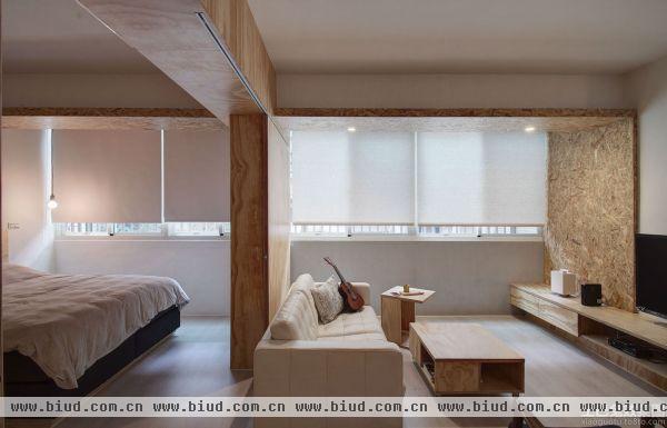 日式客厅与卧室隔断装修设计