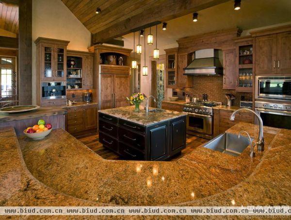 美式豪华厨房设计图片
