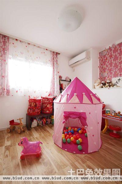 日式粉色女孩儿童房装饰图片