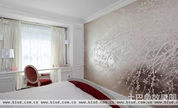 简约北欧设计卧室窗帘图片