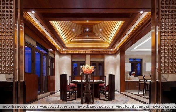 中式风格家庭室内餐厅吊顶图片