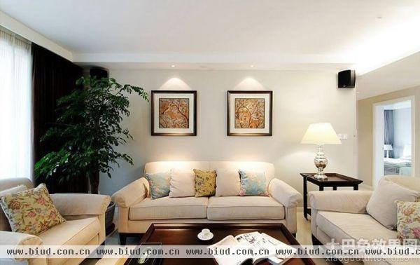 美式风格装修客厅沙发背景墙图片