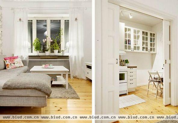 瑞典46平米单身女优雅公寓