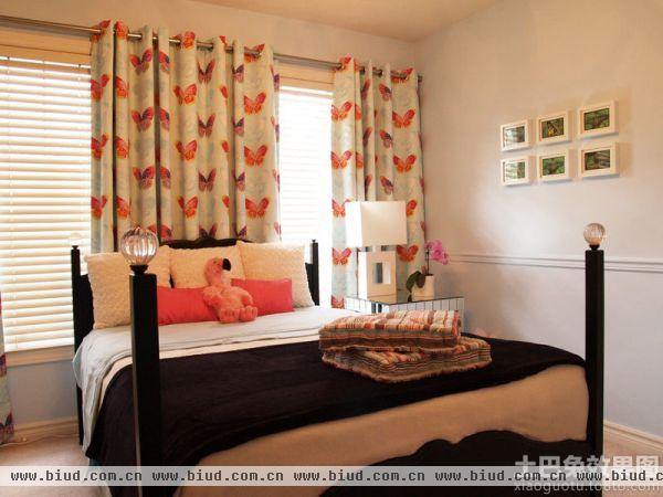 美式风格设计时尚卧室窗帘效果图