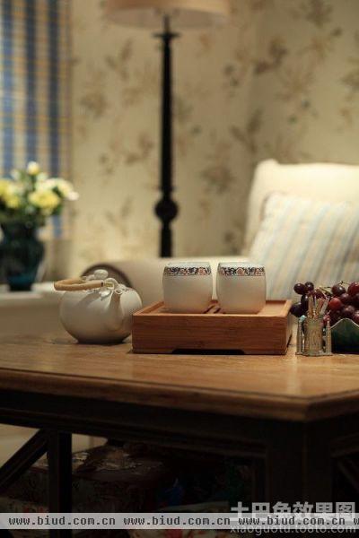 美式客厅茶几茶具摆放图片