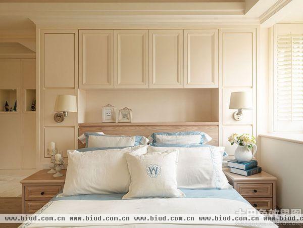 时尚美式家居卧室床头组合衣柜图片