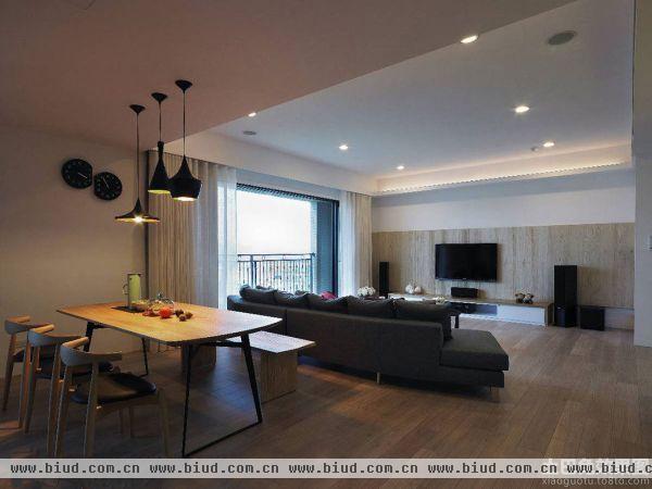 现代简约90平米二居室家庭装修效果图2014