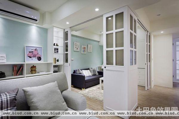 80平米时尚简约一居室户型装修效果图2014图片