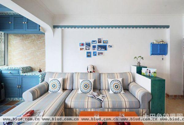 地中海家居客厅沙发背景墙设计