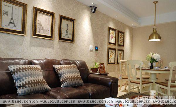 美式风格客厅沙发墙装饰画图片