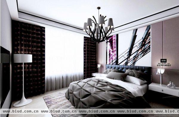 现代黑白色风格卧室图片