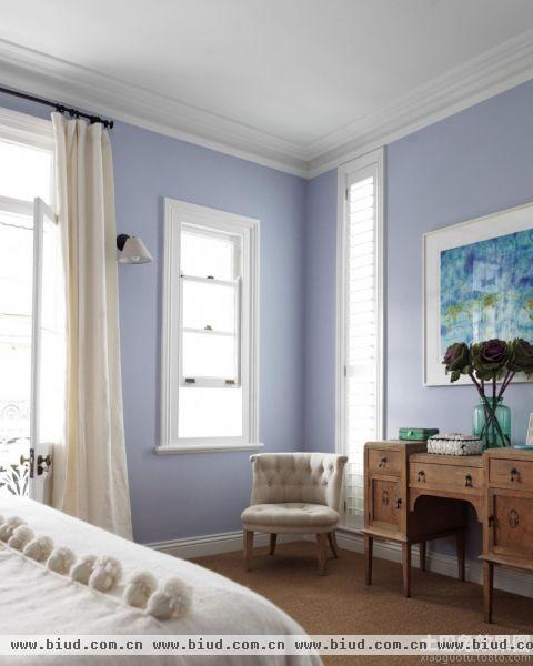北欧家居卧室纯色窗帘效果图